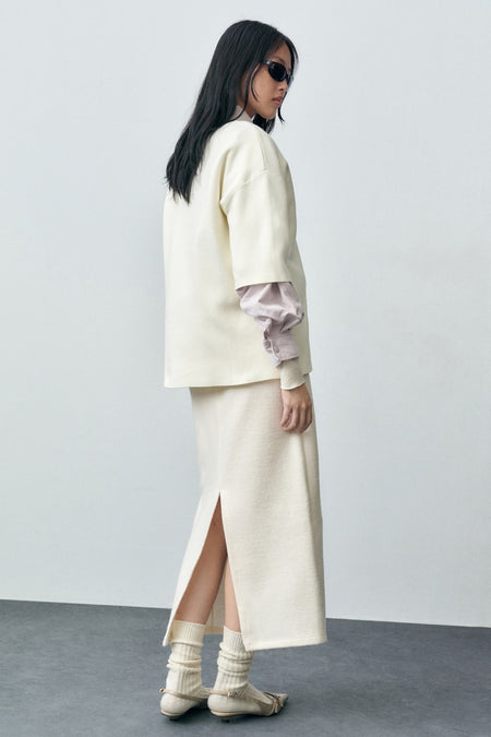 Pull à col rond - Écru