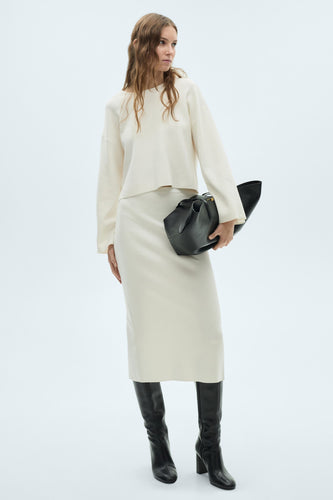 Pull à col rond - blanc - MANGO