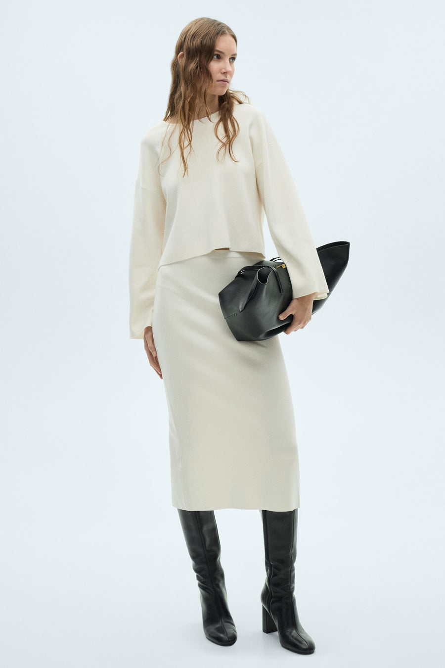 Pull à col rond - blanc - MANGO