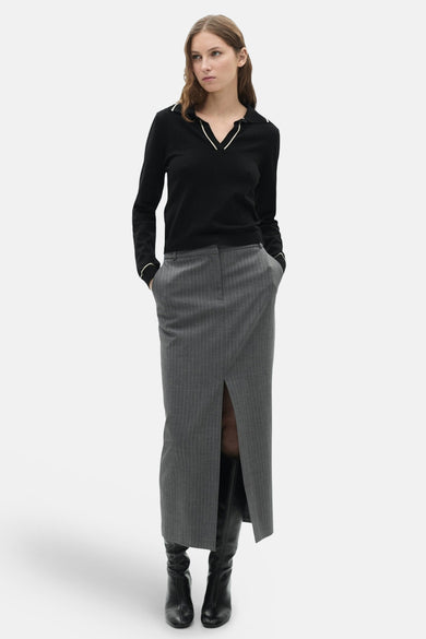 Pull à col en V - Noir