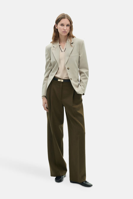 Pull à col en V - beige