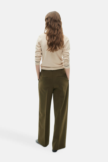 Pull à col en V - beige