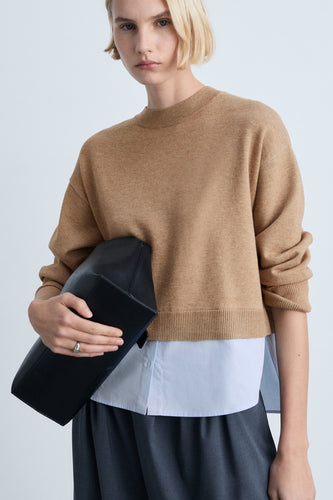 Pull à col rond - brun - MANGO