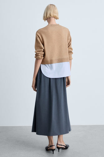 Pull à col rond - brun - MANGO