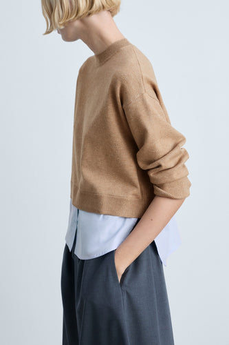 Pull à col rond - brun - MANGO