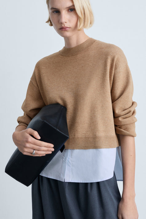 Pull à col rond - brun