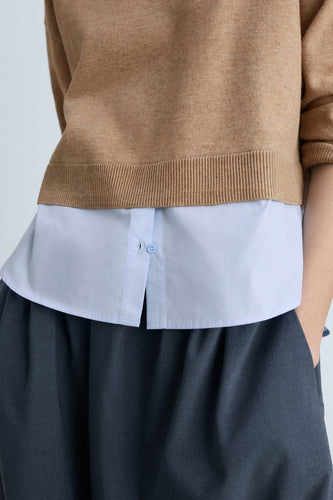 Pull à col rond - brun - MANGO