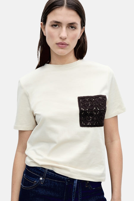 Top uni manche courte Beige - Mango