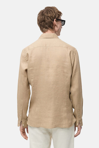 Chemise à manches longues - Beige - MANGO
