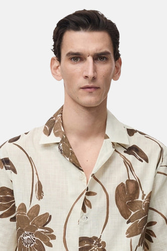 Chemise à manches courtes - brun