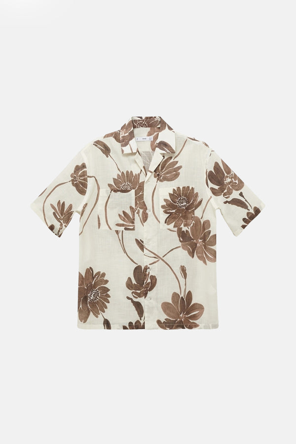 Chemise (manches courtes) Brun - MANGO