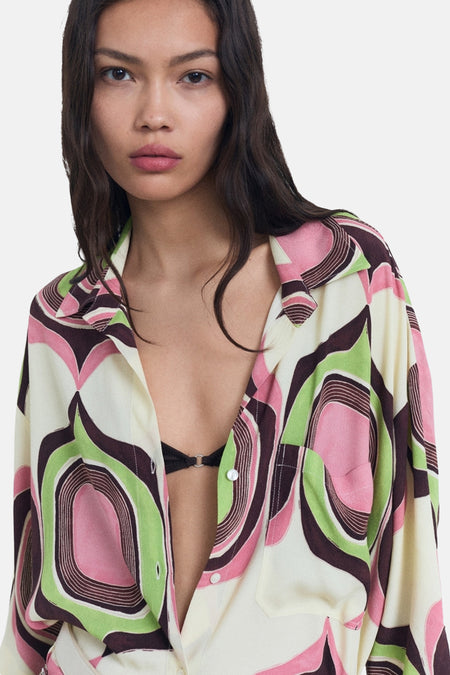 Blouse à manches courtes - Multicolore