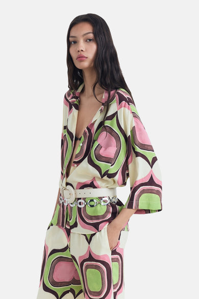 Blouse à manches courtes - Multicolore