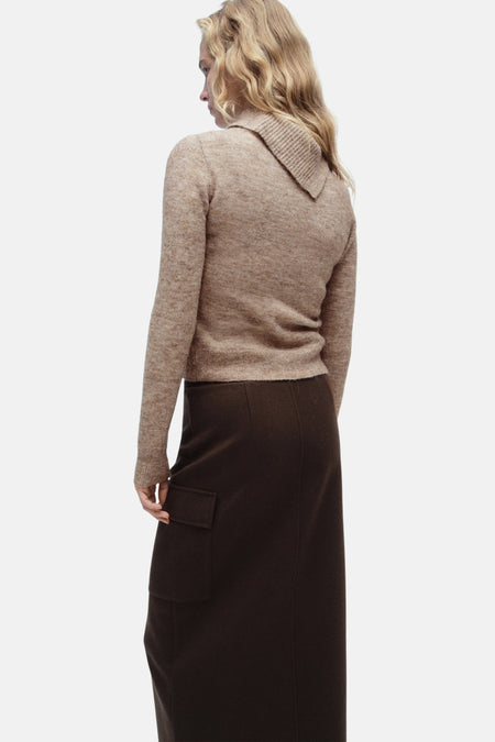 Pull à col roulé - beige