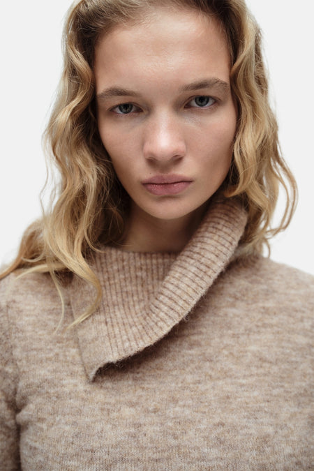 Pull à col roulé - beige