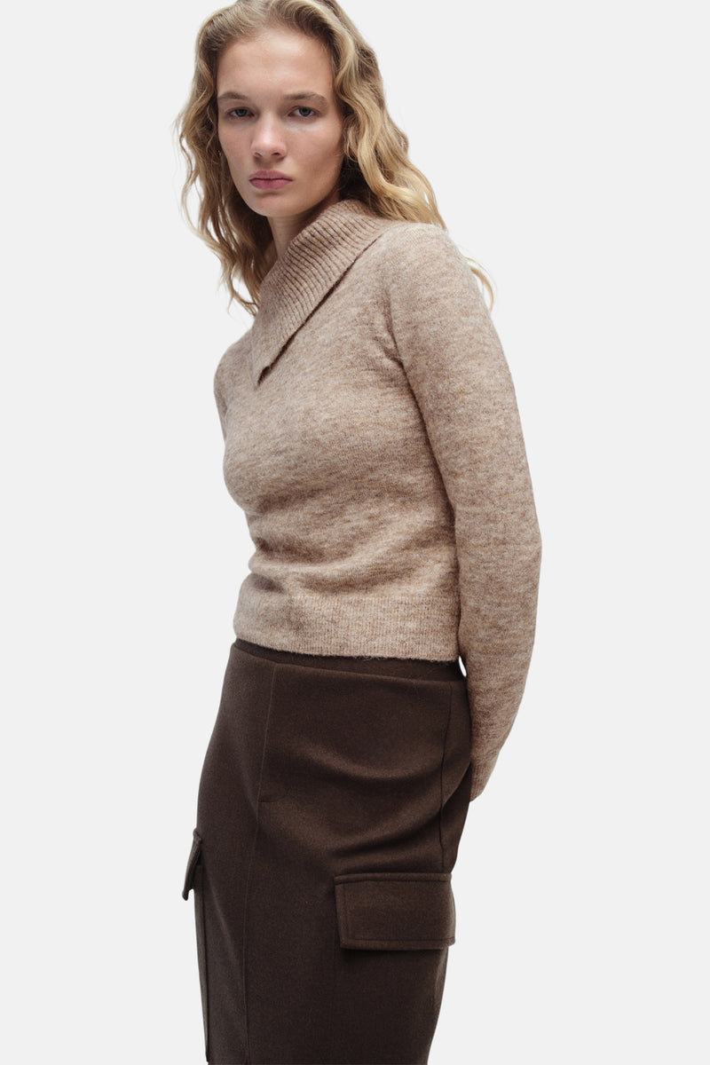 Pull à col roulé - beige