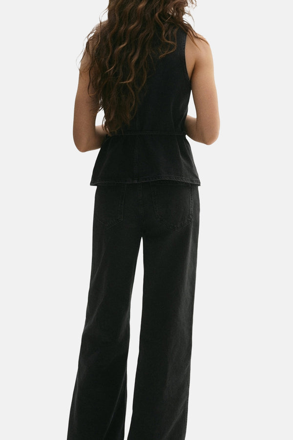 Jeans wide Noir - Mango