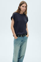 Top uni manche courte Bleu - Mango