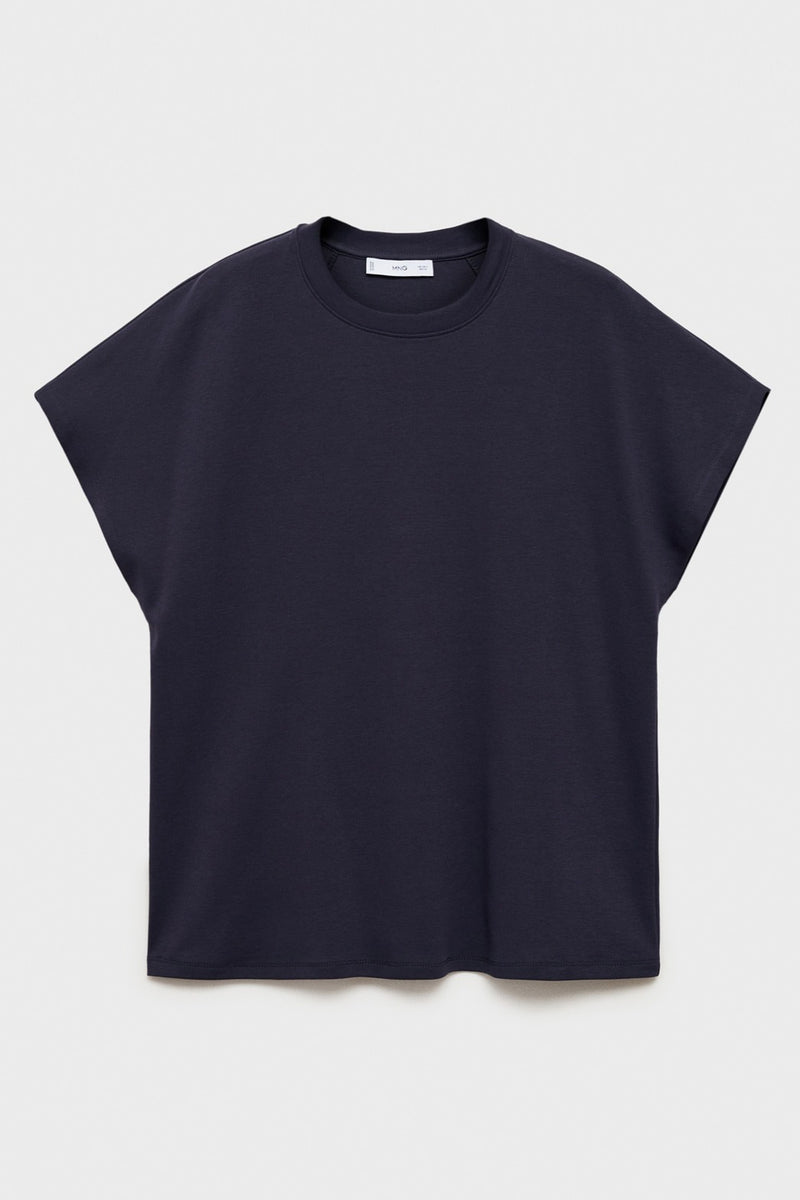 Top uni manche courte Bleu - Mango