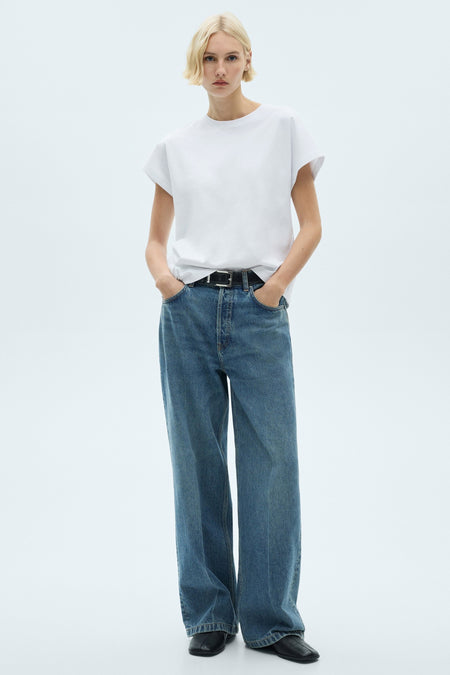 Top uni manche courte Blanc - MANGO