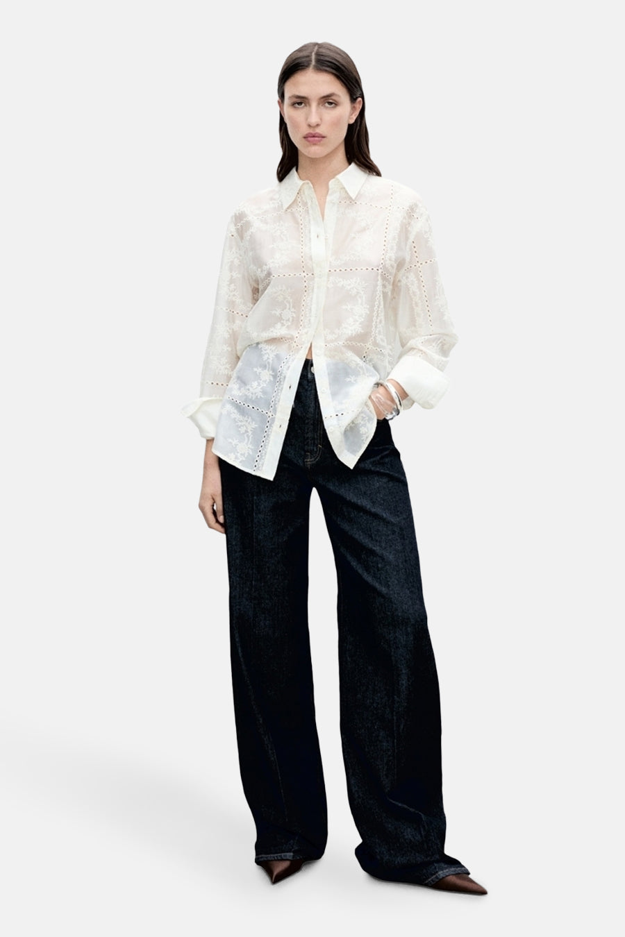 Chemise à manches longues - écru - MANGO