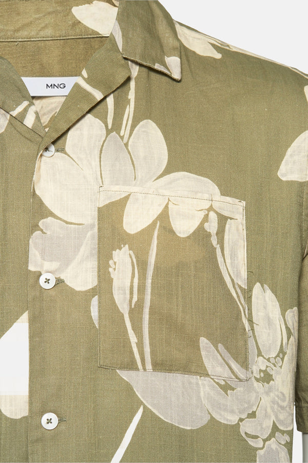 Chemise (manches courtes) Vert - MANGO