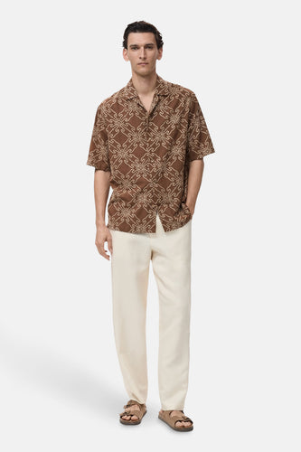 Chemise à manches courtes - brun - MANGO