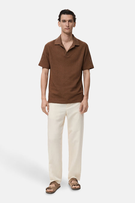 Polo à manches courtes - brun