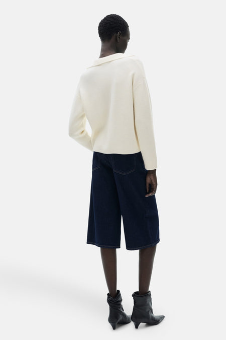Pull à col en V - blanc