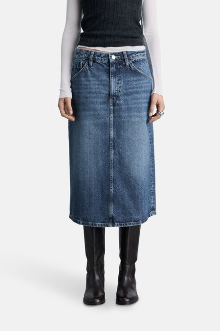 Jupe 3/4 Mid blue denim - Mango