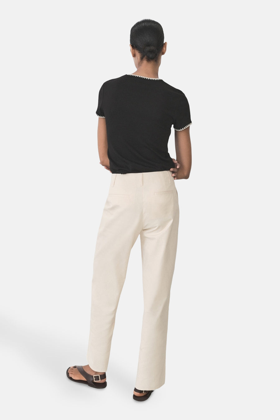 Top uni manche courte Noir - Mango