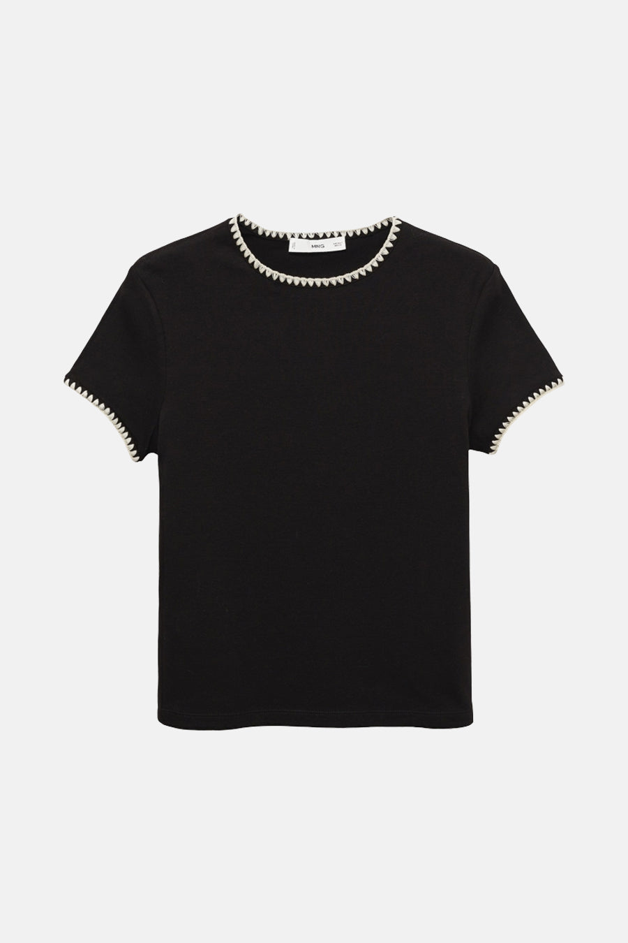 Top uni manche courte Noir - Mango