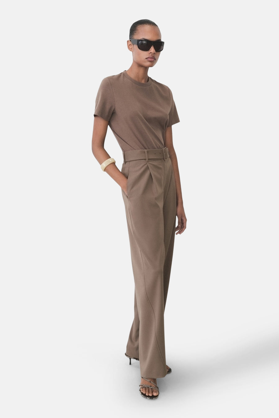 Pantalon - brun - MANGO