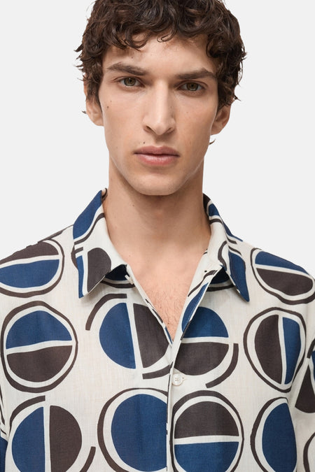 Chemise (manches courtes) Bleu - MANGO
