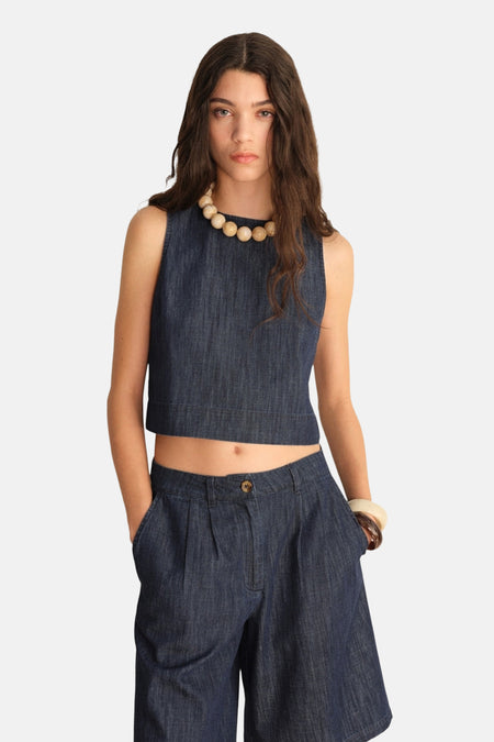 Blouse - Dark blue denim