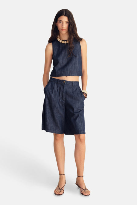 Blouse - Dark blue denim