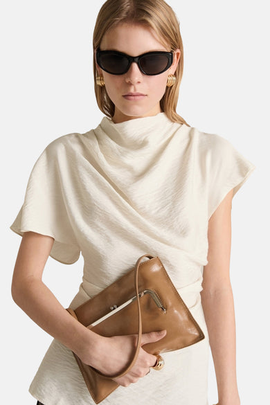 Blouse à manches courtes - Beige