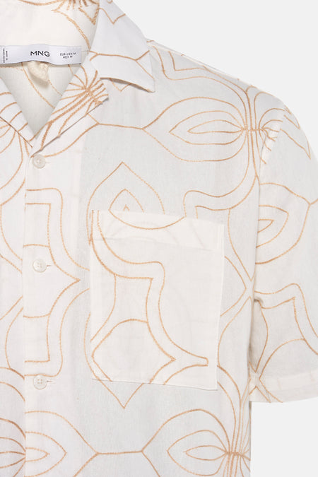 Chemise (manches courtes) Blanc - MANGO
