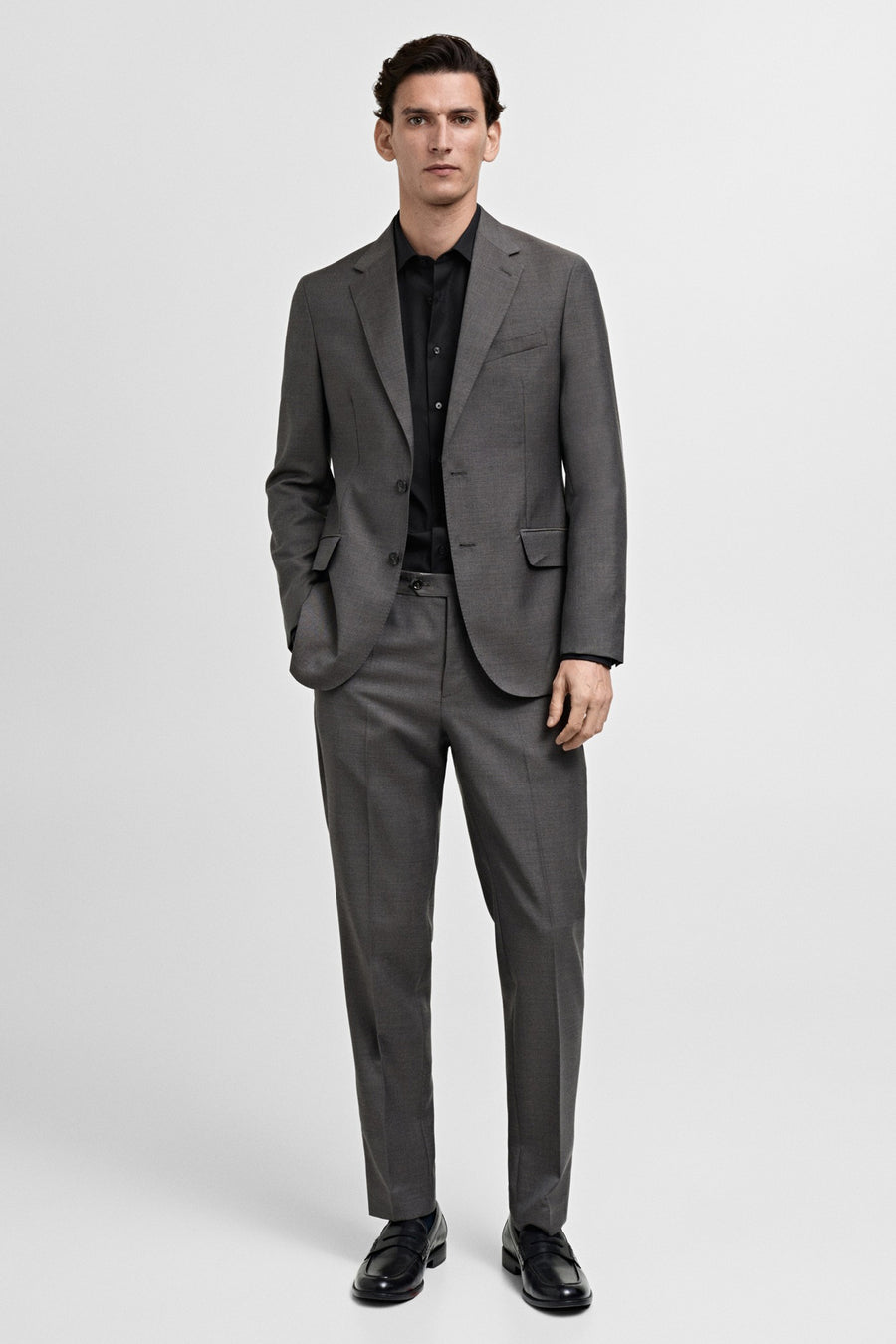 Chemise à manches longues - Noir - MANGO