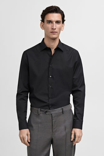 Chemise à manches longues - Noir - MANGO