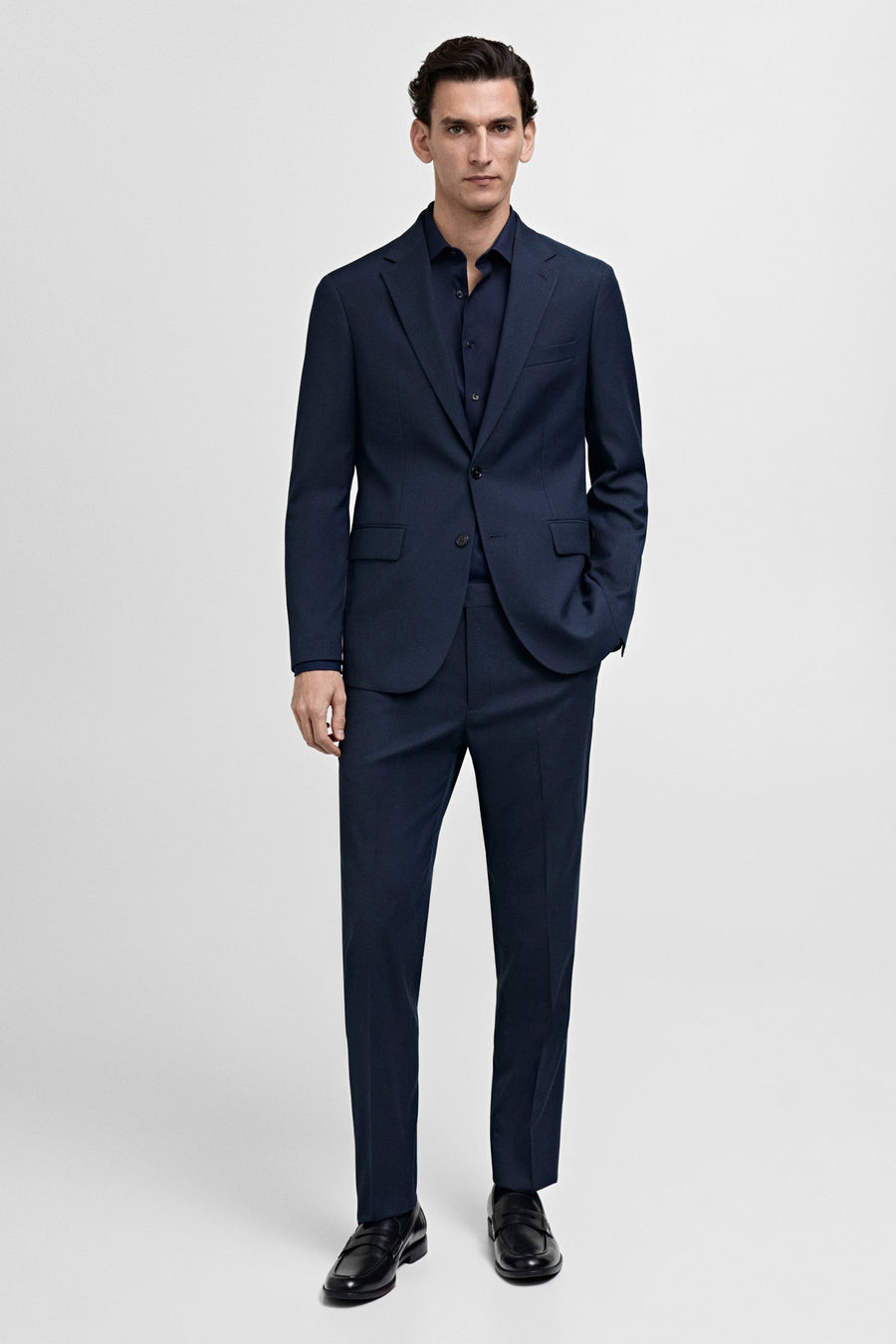 Chemise à manches longues - bleu - MANGO