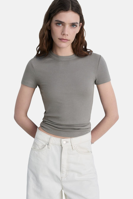 Top uni manche courte Brun - Mango