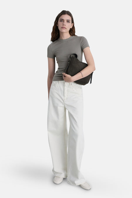 Top uni manche courte Brun - Mango