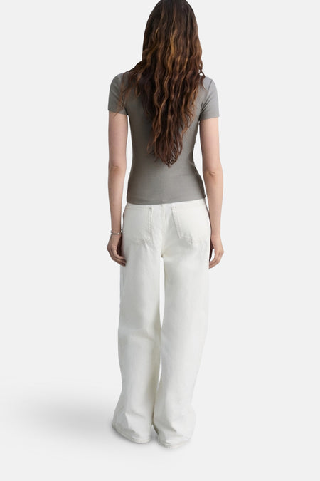 Top uni manche courte Brun - Mango