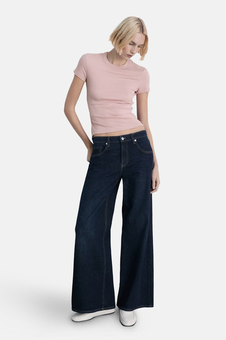 Top uni manche courte Rose - Mango