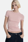 Top uni manche courte Rose - Mango