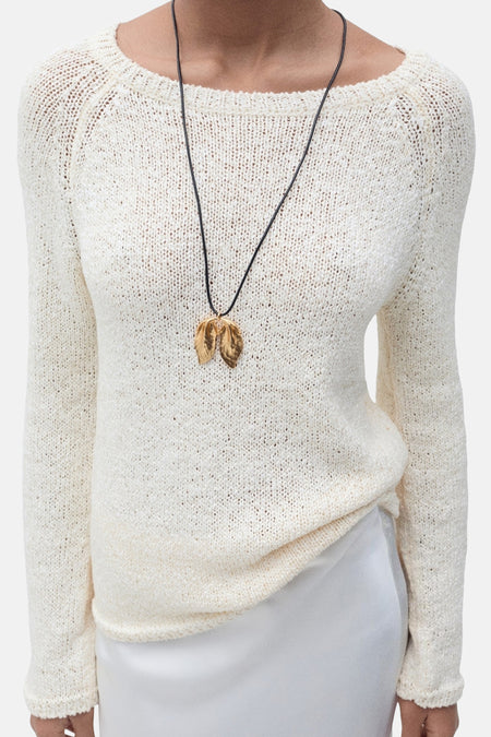 Pull col O Écru - Mango
