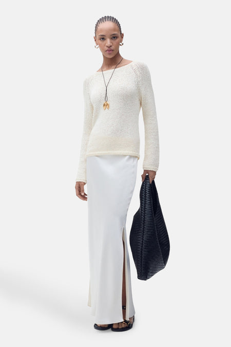 Pull col O Écru - Mango