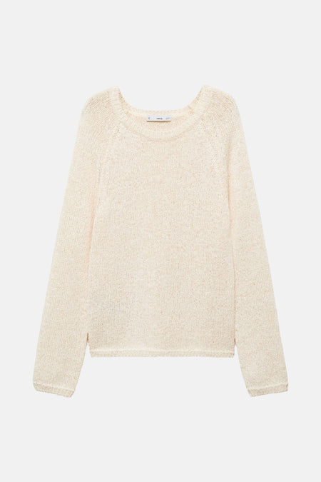 Pull col O Écru - Mango