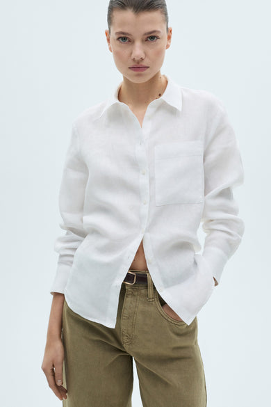 Chemise à manches longues - blanc